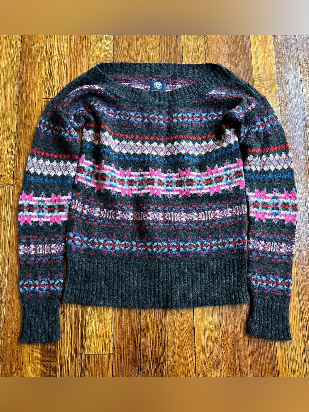 American Eagle multicolor wool patterned knit sweater
